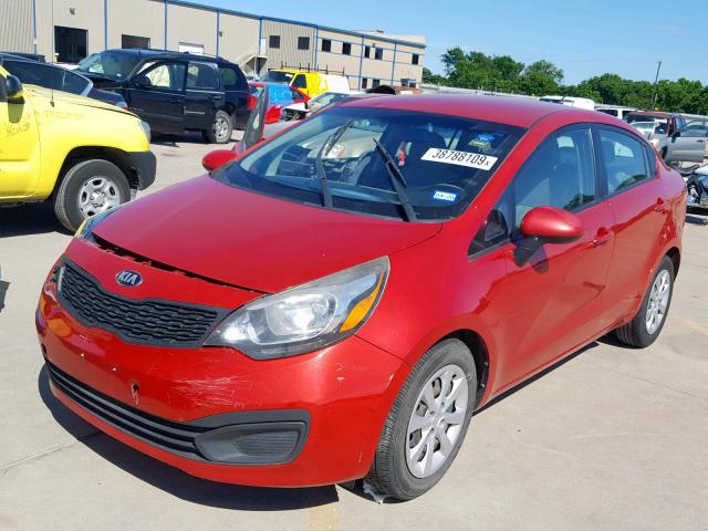 KNADM4A36E6324738 - 2014 KIA RIO LX RED photo 2