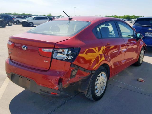 KNADM4A36E6324738 - 2014 KIA RIO LX RED photo 4