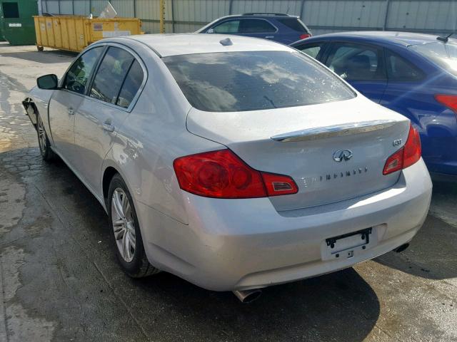 JNKCV61EX9M309328 - 2009 INFINITI G37 BASE SILVER photo 3