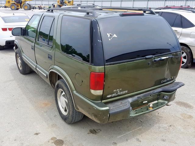 1GNDT13W01K226308 - 2001 CHEVROLET BLAZER GREEN photo 3