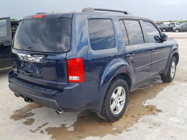 5FNYF3H74BB011706 - 2011 HONDA PILOT EXLN BLUE photo 4