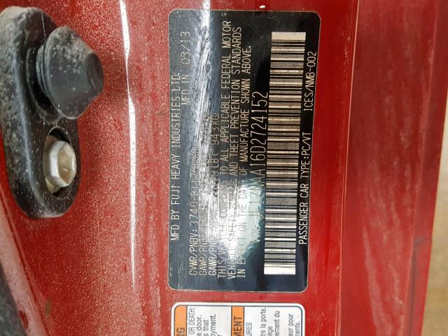 JF1ZNAA16D2724152 - 2013 TOYOTA SCION FR-S RED photo 10