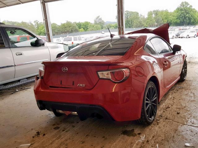 JF1ZNAA16D2724152 - 2013 TOYOTA SCION FR-S RED photo 4