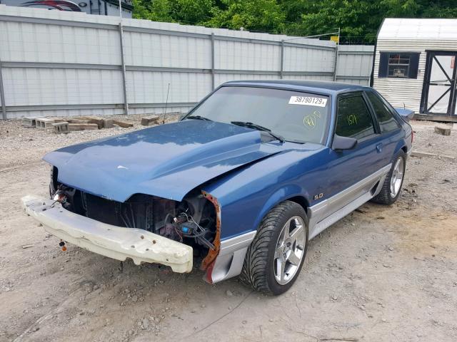 1FABP42E7KF233349 - 1989 FORD MUSTANG GT BLUE photo 2