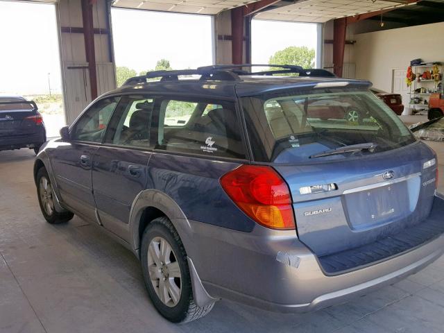 4S4BP62C657376761 - 2005 SUBARU LEGACY OUT BLUE photo 3