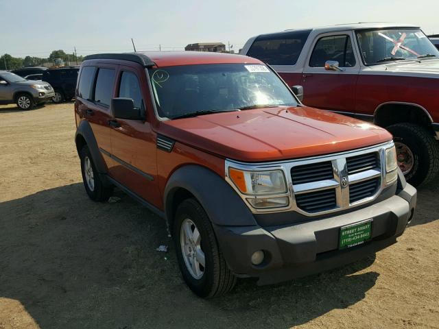 1D8GU28K17W589623 - 2007 DODGE NITRO SXT ORANGE photo 1