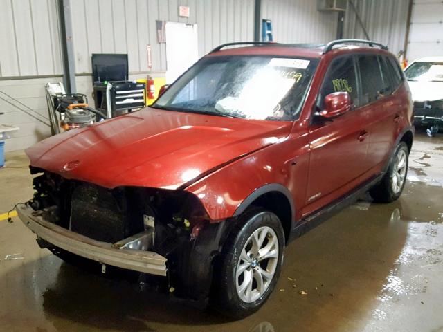 WBXPC9C48AWJ37147 - 2010 BMW X3 XDRIVE3 RED photo 2