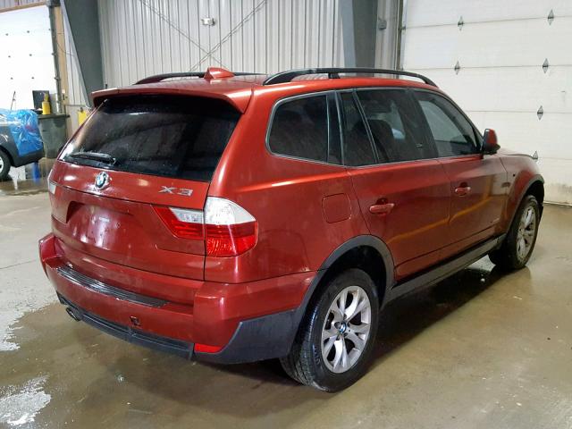 WBXPC9C48AWJ37147 - 2010 BMW X3 XDRIVE3 RED photo 4