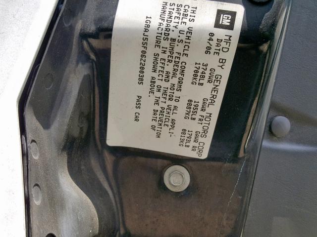 1G8AJ55F06Z200385 - 2006 SATURN ION LEVEL WHITE photo 10