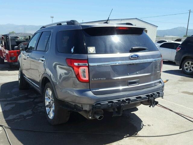 1FM5K8F81DGA33612 - 2013 FORD EXPLORER L GRAY photo 3