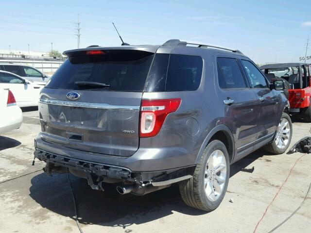 1FM5K8F81DGA33612 - 2013 FORD EXPLORER L GRAY photo 4