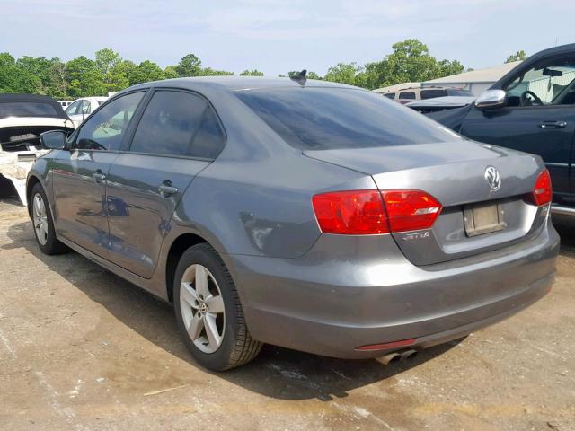 3VW3L7AJ0CM344995 - 2012 VOLKSWAGEN JETTA TDI GRAY photo 3