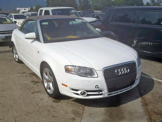 WAUDH48HX8K008034 - 2008 AUDI A4 3.2 CAB WHITE photo 1