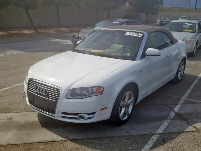 WAUDH48HX8K008034 - 2008 AUDI A4 3.2 CAB WHITE photo 2