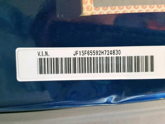 JF1SF65592H724830 - 2002 SUBARU FORESTER S BLUE photo 10