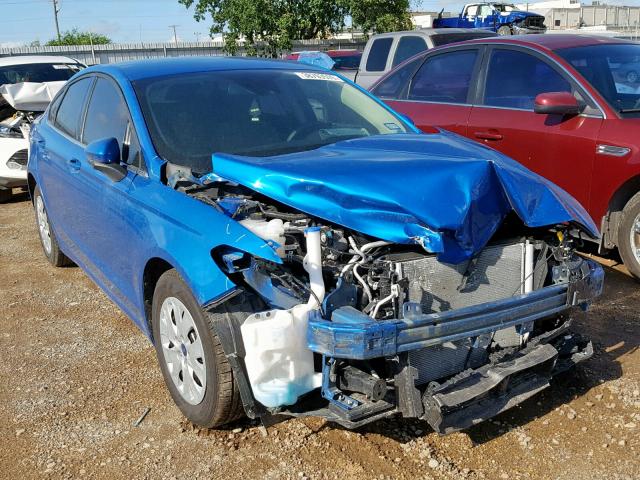 3FA6P0G76KR171675 - 2019 FORD FUSION S BLUE photo 1