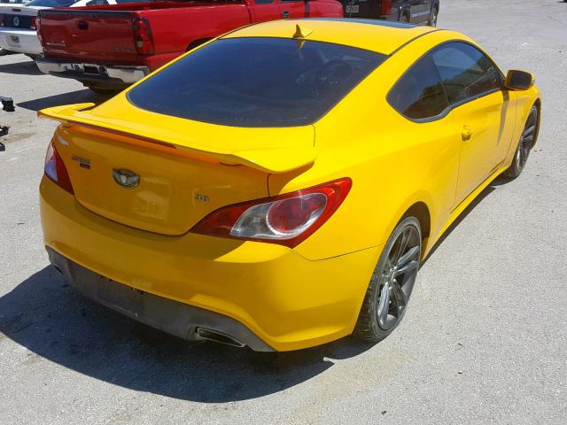 KMHHU6KHXAU027113 - 2010 HYUNDAI GENESIS CO YELLOW photo 4