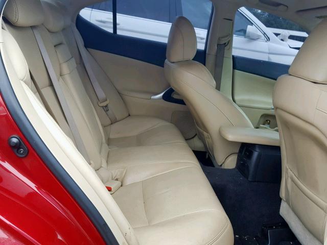 JTHBK262885064243 - 2008 LEXUS IS 250 RED photo 6