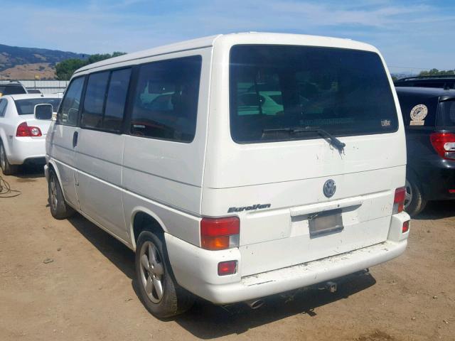 WV2MB47031H150701 - 2001 VOLKSWAGEN EUROVAN MV WHITE photo 3