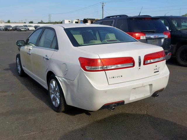 3LNDL2L37BR774576 - 2011 LINCOLN MKZ HYBRID WHITE photo 3