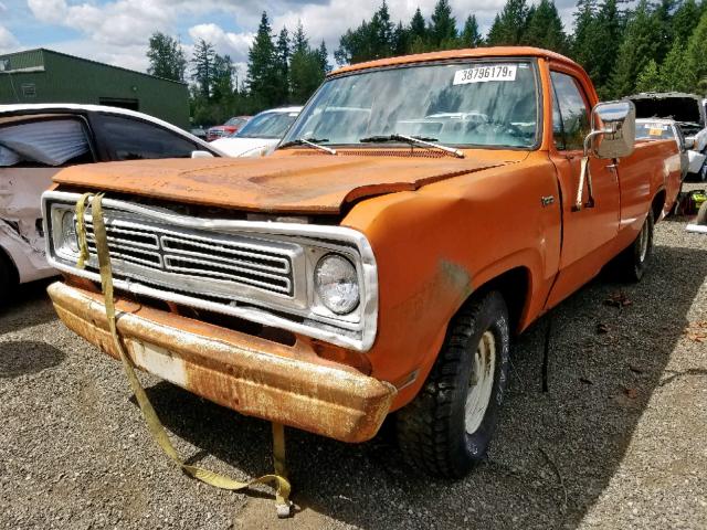 D14AE3S133372 - 1973 DODGE PICKUP ORANGE photo 2