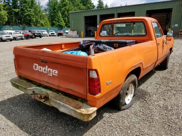 D14AE3S133372 - 1973 DODGE PICKUP ORANGE photo 4