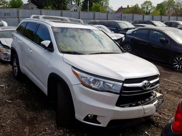 5TDJKRFH2FS151654 - 2015 TOYOTA HIGHLANDER WHITE photo 1