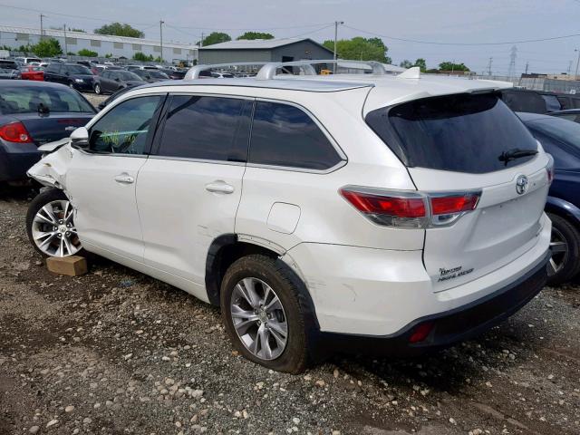 5TDJKRFH2FS151654 - 2015 TOYOTA HIGHLANDER WHITE photo 3