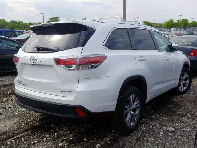 5TDJKRFH2FS151654 - 2015 TOYOTA HIGHLANDER WHITE photo 4