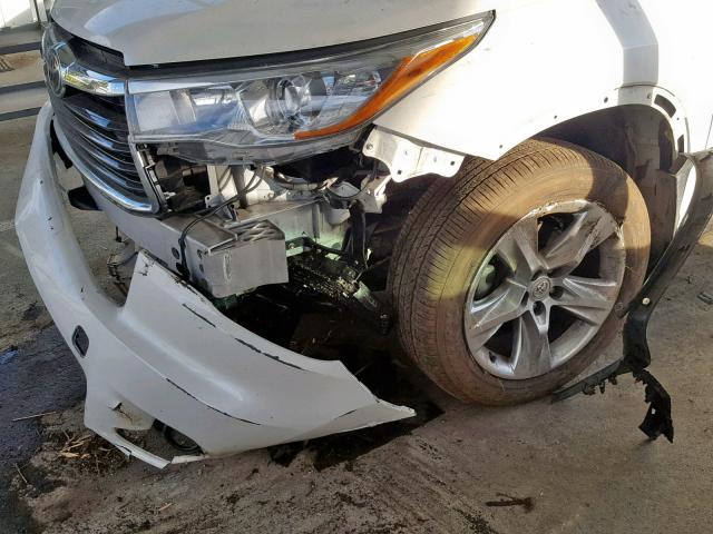 5TDDKRFH7FS088869 - 2015 TOYOTA HIGHLANDER WHITE photo 9