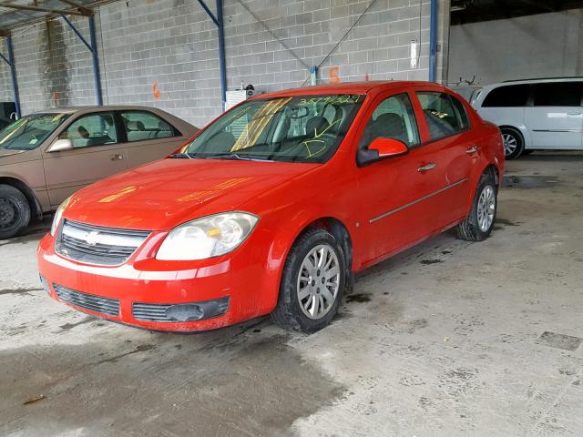 1G1AT58H997158529 - 2009 CHEVROLET COBALT LT RED photo 2