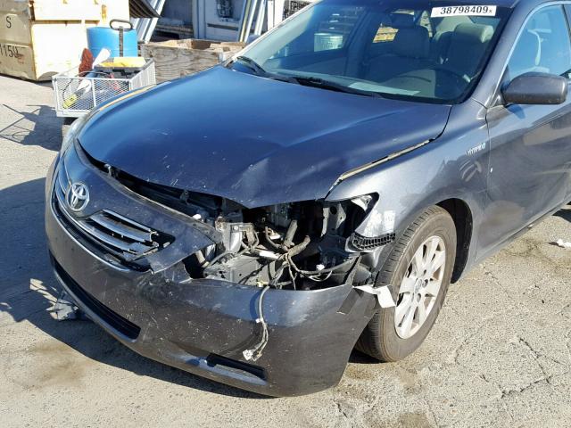 4T1BB46K08U047158 - 2008 TOYOTA CAMRY HYBR CHARCOAL photo 9