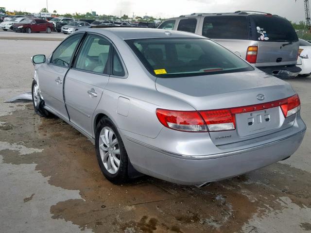 KMHFC46F37A223282 - 2007 HYUNDAI AZERA SE SILVER photo 3