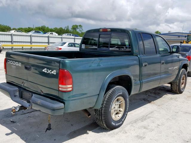 1B7GG2AN9YS661803 - 2000 DODGE DAKOTA QUA GREEN photo 4