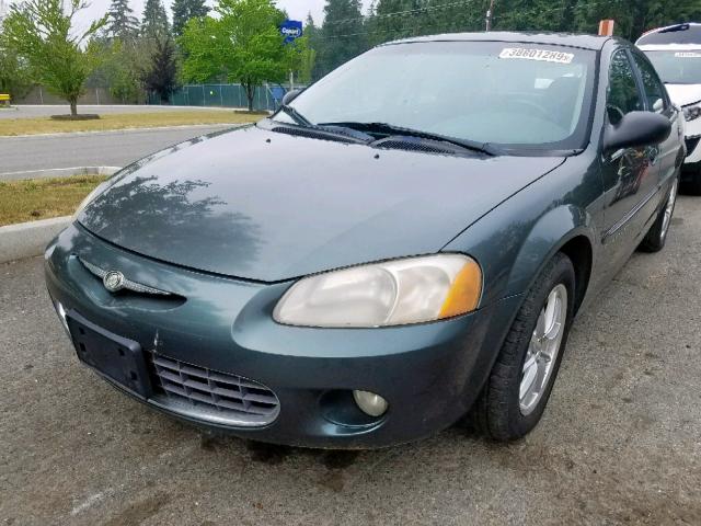 1C3AL56U31N699944 - 2001 CHRYSLER SEBRING LX GREEN photo 2