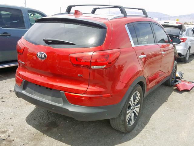 KNDPCCAC5E7572082 - 2014 KIA SPORTAGE E RED photo 4