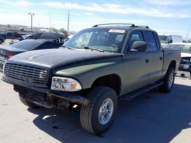 1B7GG2AN1YS719984 - 2000 DODGE DAKOTA QUA GREEN photo 2