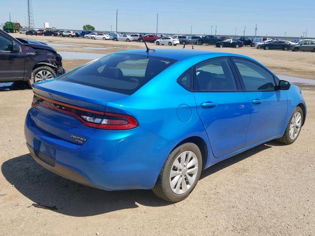 1C3CDFDH2FD406453 - 2015 DODGE DART SE AE BLUE photo 4