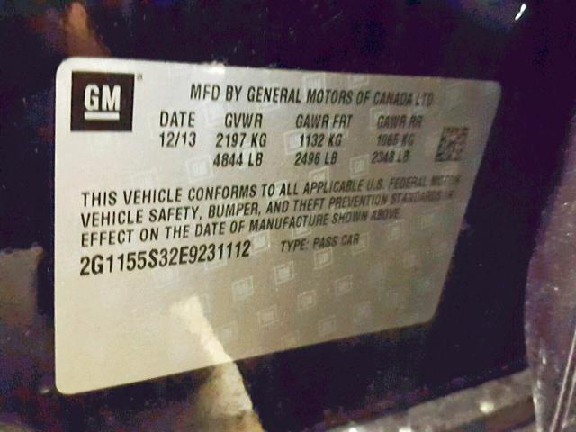 2G1155S32E9231112 - 2014 CHEVROLET IMPALA LTZ BLUE photo 10