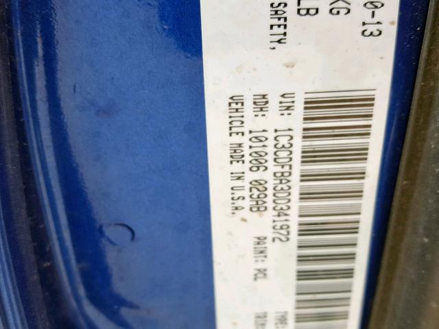 1C3CDFBA3DD341972 - 2013 DODGE DART SXT BLUE photo 10