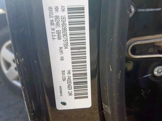 1B3HB28B28D797954 - 2008 DODGE CALIBER BLACK photo 10