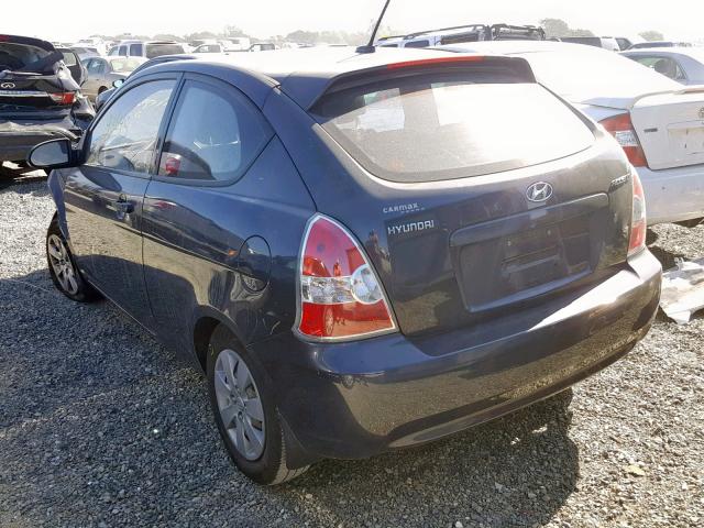 KMHCM36C49U134029 - 2009 HYUNDAI ACCENT GS BLUE photo 3