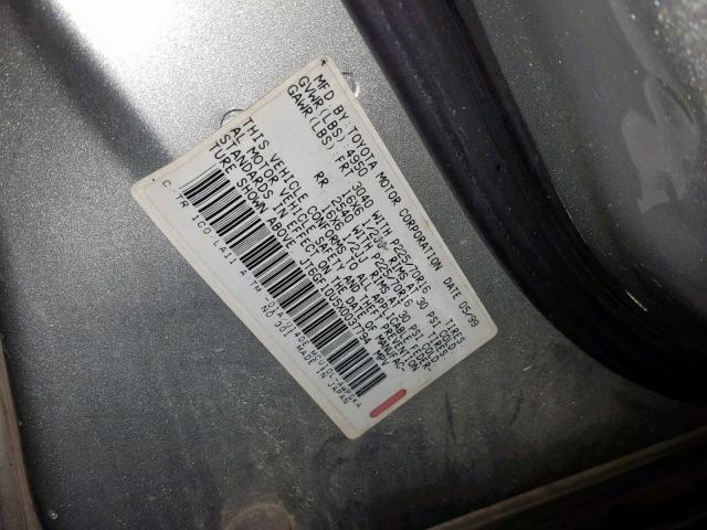 JT6GF10U5X0037794 - 1999 LEXUS RX 300 SILVER photo 10