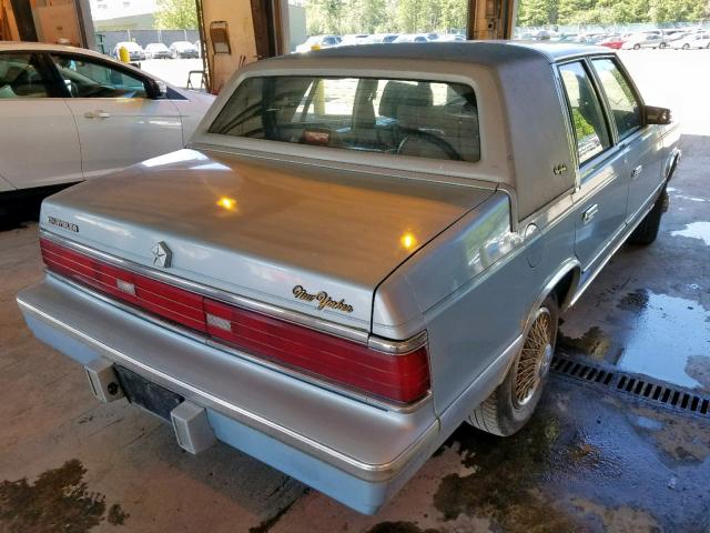 1C3BT56E8HC292379 - 1987 CHRYSLER NEW YORKER BLUE photo 4