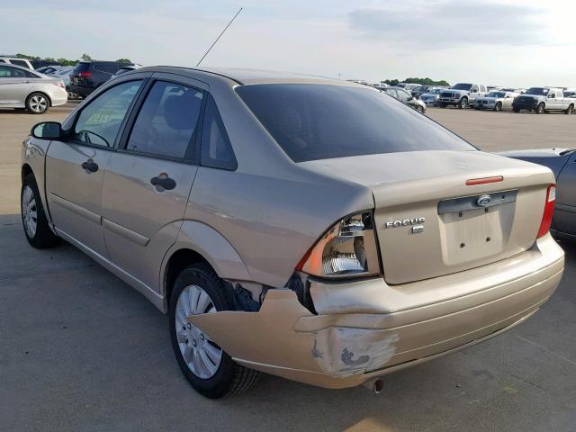 1FAFP34N57W102789 - 2007 FORD FOCUS ZX4 TAN photo 3