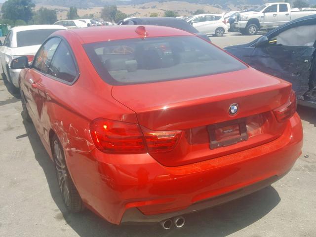 WBA3N7C57FK224830 - 2015 BMW 428 I RED photo 3