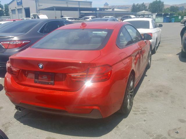 WBA3N7C57FK224830 - 2015 BMW 428 I RED photo 4