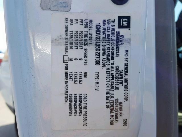 1GNDV23L35D227050 - 2005 CHEVROLET UPLANDER L 白色 照片 10