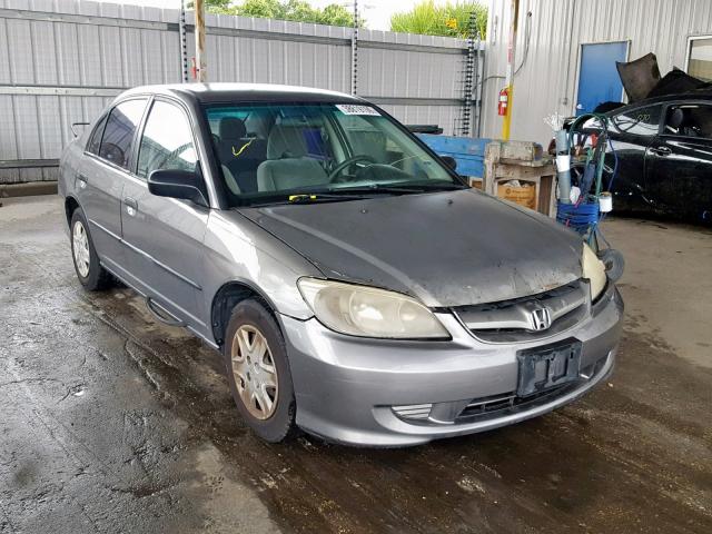 1HGES16335L016658 - 2005 HONDA CIVIC DX V GRAY photo 1