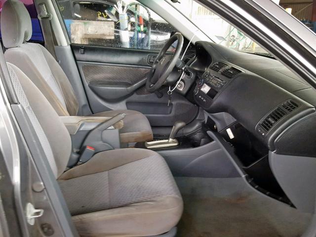 1HGES16335L016658 - 2005 HONDA CIVIC DX V GRAY photo 5